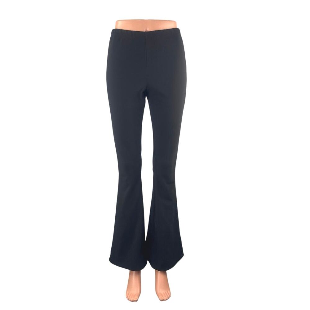 Melville Women's Black Mid Rise Bell Bottom Flared Bootcut Trousers Pants Size S